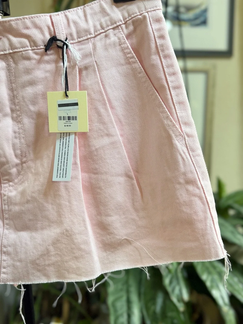Pink Women's Denim Mini Skort